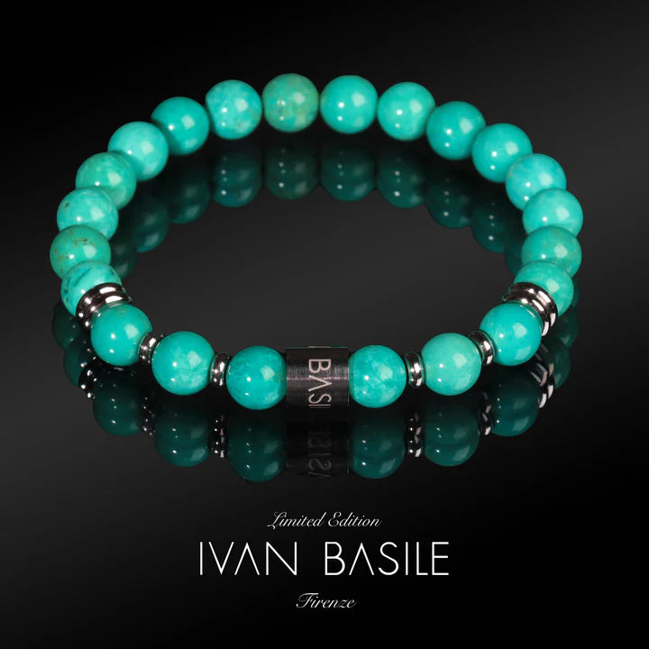 Ivan Basile - Bracciale Aulite Turchese - 8mm - BE801NC